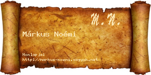 Márkus Noémi névjegykártya